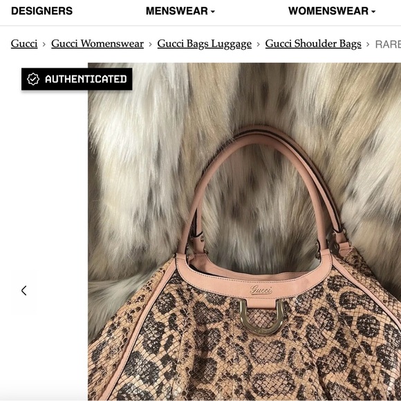 ๐ Gucci PYTHON ๐ EUC pink/tan/brown large bag with silver hardware. STUNNING. - Picture 16 of 16